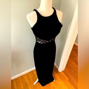 Bari Jay black velvet formal beaded dress, size 4